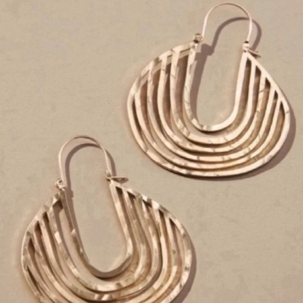 New! Anthropologie Gold Hoop Earrings